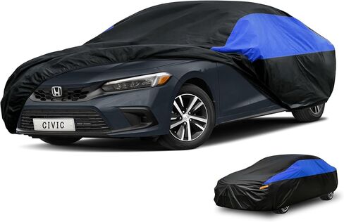 غطاء سيارة Honda مناسب خصيصًا لسيارة Honda Civic مقاوم للماء في جميع الأحوال الجوية، غطاء خارجي كامل خفيف الوزن للسيارات في الهواء الطلق من أشعة الشمس فوق البنفسجية والمطر والغبار والثلج والرياح. in Saudi Arabia