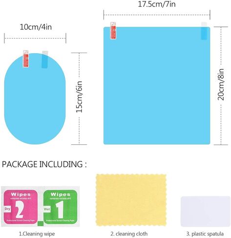 4 قطع من غشاء مرآة الرؤية الخلفية للسيارة مضاد للمطر ومقاوم للماء ومضاد للضباب عالي الدقة بطلاء نانو شفاف لمرايا السيارة والنوافذ الجانبية، ملصقات مرايا بأشكال مختلفة in Kuwait