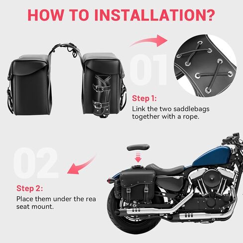 حقائب سرج للدراجات النارية من Ytonet، سعة كبيرة 30 لتر مع حامل زجاجات لأكياس المشروبات، حقائب سرج من جلد البولي يوريثان مقاومة للماء، زوج واحد، أسود in Kuwait