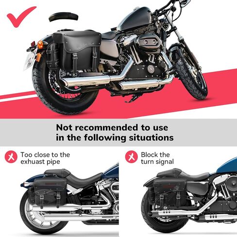 حقائب سرج للدراجات النارية من Ytonet، سعة كبيرة 30 لتر مع حامل زجاجات لأكياس المشروبات، حقائب سرج من جلد البولي يوريثان مقاومة للماء، زوج واحد، أسود in Kuwait