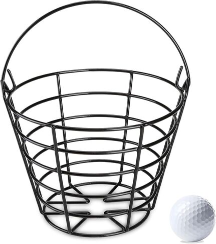 Golf Ball Baskets Metal Range 1 Pack for Men, Golf Ball Bucket with Handle for Kids, Golfball Container, Holds 50 Balls x 1 (Golf Balls are Excluded) in Kuwait