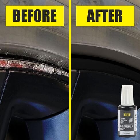 طلاء حافة السيارة باللون الرمادي المعدني الداكن من Mission Automotive لجنوط عجلات Tesla Model S 19 Aero ونموذج 3 18 - يمتزج الطلاء اللمسي جيدًا - سهل التطبيق - طلاء عجلة Aero المقاوم - إصلاح العجلات المعدنية in Kuwait