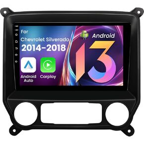8-Core 4+64GB Android 13 Car Stereo for Chevy Silverado GMC Sierra Radio 2014-2018 : Carplay Android Auto 10" IPS 1280 * 800 Touchscreen 5GWiFi GPS Bluetooth5.0 1080P Backup Camera FM/AM RDS 36EQ SWC