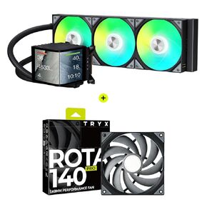 Tryx Panorama 360 Argb Curved Screen 360mm AIO و Rota Pro 140 High Performance LCP Case Bundle
