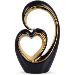 lccck السيراميك القلب ديكور الحب تمثال الأزرق والذهبي النحت القلب زوجين الزينة لغرفة النوم، رومانسية الجدول المركزية طاولة الزفاف - مثالية الحب كوخ، الرف، مكتب، مدخل ديكور الجدول in Kuwait