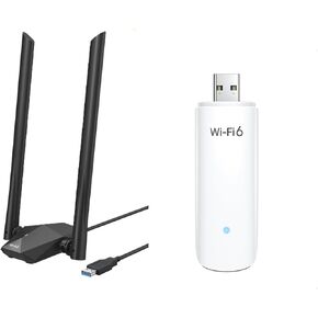 BrosTrend WiFi 6 Linux Compatible WiFi Adapter for PC and Raspberry Pi 2+ w/Long Range WiFi Antenna & 1800Mbps USB WiFi Adapter Dual Band WiFi Dongle for PC Laptop Desktop Supports Windows 11/10 ONLY
