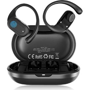 سماعات أذن مفتوحة Bluetooth 5.4 سماعات الرأس فوق سماعات الأذن الأذن تصميم Earhooks 40 ساعة ، سماعات توصيل الهواء الأذن المفتوحة IPX5 مقاومة للماء ، لتشغيل اللياقة البدنية