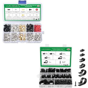 350 Pcs PC Screw Set, Motherboard Standoffs Screws #6-32 Male to M3 Female Standoffs Sets and 300 PCS Nylon R-Type, 3/16'' 1/4'' 3/8'' 1/2'' 3/4'' 1'' Cable Clips for Cable Management Cord Organizer