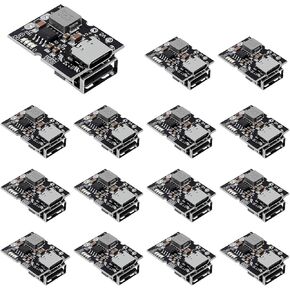 DIANN 15pcs Type-C USB 5V 2A Boost Converter Module Step-Up Power Module LED Display Charge and Discharge Integrated Lithium Battery Charging Protection Board (USB NOT Welding)