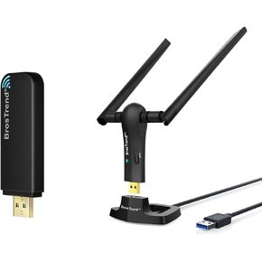 BrosTrend 1200Mbps Long Range USB WiFi Adapter for PC Desktop Laptop of Windows 11/10/8.1/8/7 and BrosTrend Linux USB WiFi Adapter 1200Mbps Supports Ubuntu, Mint, Kali, Debian, Kubuntu, Mate
