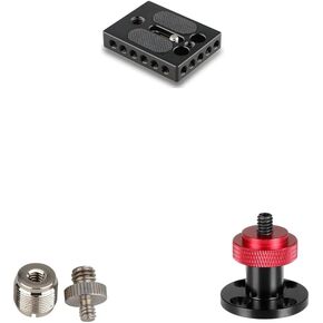 CAMVATE Camera Baseplate with 1/4" & 3/8" Thread Hole + Convert Screw Adapter + 1/4"-20 Male Thread Screw
