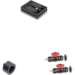 CAMVATE Camera Baseplate with 1/4" & 3/8" Thread Hole + Universal Magic Arm + 1/4" Male to 5/8" Female