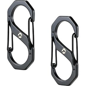 CAMPINGMOON 2PCs Double Spring Carabiner Clip Dual Locking Camping Accessories 2-inch Length SS-5