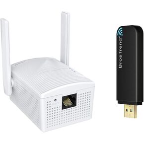 BrosTrend AC1200 WiFi to Ethernet Adapter Wireless Bridge for Printer and 1200Mbps Linux USB WiFi Adapter Dual Band