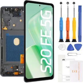 Yondista for Samsung Galaxy S20 FE 5G Screen Replacement OLED,for Samsung S20 FE 2022 SM-G781U1/DS G781A G781W G781V 6.5“ LCD Display Touch Digitizer Glass Assembly - Black with Frame - Tools