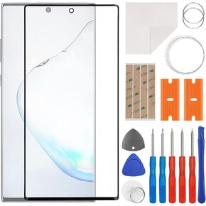 استبدال عدسة اللوحة الخارجية الشاشة الأمامية + OCA متوافق مع Samsung Galaxy Note10 + Note 10 Plus 5G SM-N976 (بدون شاشة LCD ومضغّة أرقام اللمس) مع مجموعة الإصلاح