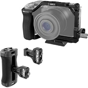 SIRUI Camera Cage for Sony ZV-E1 with Silicone Grip and HDMI Cable Clamp and Side Handle with ARRI Locating and Dual 1/4" Screw Mount Optional Bundle