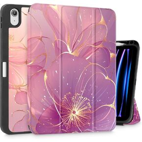 May Chen Case for M3 iPad Air 13 inch Cover with M2 Chip 2025 2024, Tablet Cases Trifold Stand + Pencil Holder + Auto Wake/Sleep + Soft TPU Protective Stand Back Cover, Dahlia Flower in Kuwait