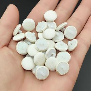 15PC/Set Ivory Satin Cloth Buttons with Shank and Buttons Hole Bridal Wedding Dress Buttons Sewing Buttons 1/2 Inch