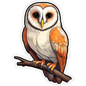 Barn Owl Sticker 4 Inch - Waterproof Animal Vinyl Decal for Laptop Water Bottle Car Tumbler - Durable Aesthetic Long-Lasting Stickers for Adults ID44990