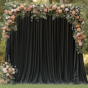Wokceer Ivory Backdrop Curtain for Parties 10x8FT Wedding Curtains Backdrop Drapes Polyester for Wedding Photoshoot Baby Shower Birthday Party Curtains Photography Background 2 Panels 5x8FT