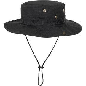 Men-Women Fishing-Hat - UV Sun Protection Hat Wide Brim Safari Cap Bucket Boonie Hat for Outdoor Hiking Camping Hunting