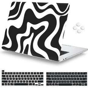 iCasso MacBook Pro 13-inch Case with Hard Shell, Snap-On Design, and Keyboard Covers for 2020 Release A2338M1/A2251/A2289, Plastic, 10 oz, Black