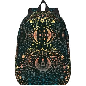 Vintage Mushroom Witchcraft Plant Backpack for Girls Boys Women Lightweight Canvas Bookbag Casual Daypack for Travel Outdoor Camping, 15 Inch