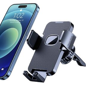 Qifutan Cell Phone Holder [Never Fall Upgrade Clip] Phone Holder Car Automobile Air Vent Hands Free for Car Fit Car Phone Holder Mount for All for iPhone Android Smartphone