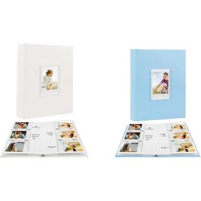 2Packs Photo Album for Fujifilm Instax Mini Camera, Polaroid Camera, Instax Photo Album with Memo Areas, 180 Pockets 2x3 Photo Album with Writing Space for Instax Mini 12 11 40 9 7+ Evo Liplay Camera
