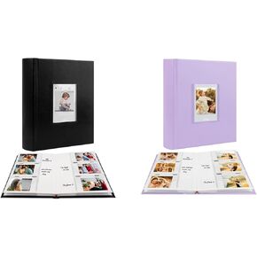 2Packs Photo Album for Fujifilm Instax Mini Camera, Polaroid Camera, Instax Photo Album with Memo Areas, 180 Pockets 2x3 Photo Album with Writing Space for Instax Mini 12 11 40 9 7+ Evo Liplay Camera