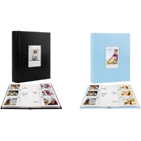 2Packs Photo Album for Fujifilm Instax Mini Camera, Polaroid Camera, Instax Photo Album with Memo Areas, 180 Pockets 2x3 Photo Album with Writing Space for Instax Mini 12 11 40 9 7+ Evo Liplay Camera