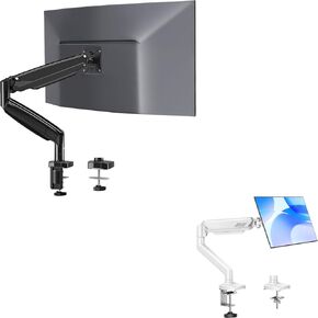 Monitor Arm Single for 13-32 inch, 4.4-19.8 lbs Computer Screens, Monitor Stand for Desk + Ultrawide Single Monitor Arm for Max 40 Inch Screen, Heavy Duty Monitor Desk Mount Support 6.6-30.9lb