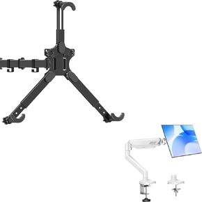 Monitor Arm Single for 13-32 inch, 4.4-19.8 lbs Computer Screens + Universal VESA Mount Adapter Kit, Non-VESA Monitor Mounting Adapter for 19 to 32 inch Computer Screens
