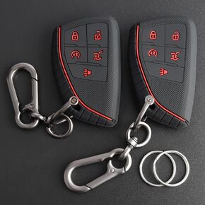 TANDRIVE Key Fob Cover for 2025 2024 Chevy Equinox Traverse GMC Acadia and 2025-2021 Buick Envision, 5 Button, Silicone, 2-Pack, Black