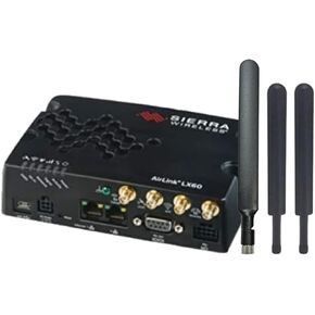 Sierra Wireless - LX60, 4G LTE Router, North America, Wi-Fi+GNSS+Telemetry, Includes 1-Year AirLink Complete (1104493) with Two LTE Antenna and one Wi-Fi Antenna