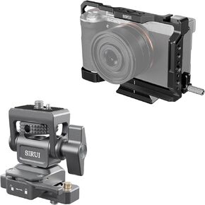 SIRUI Camera Cage for Sony A7C II A7CR with HDMI Cable Clamp and Camera Monitor Holder with NATO System Mount Bundle