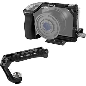 SIRUI Camera Cage for Sony ZV-E1 with Silicone Grip and HDMI Cable Clamp and Cold Shoe Mount Camera Top Handle Bundle