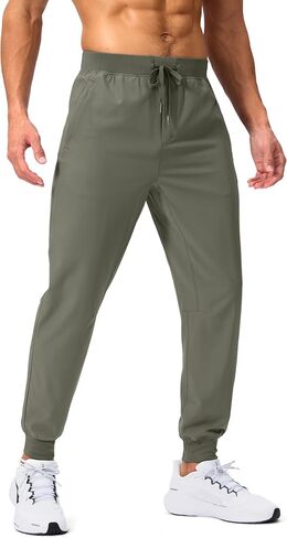 Pudolla Mens Joggers with Zipper Pockets Lightweight Sweatpants Workout Athletic Pants for Gym Running Golf in Saudi Arabia