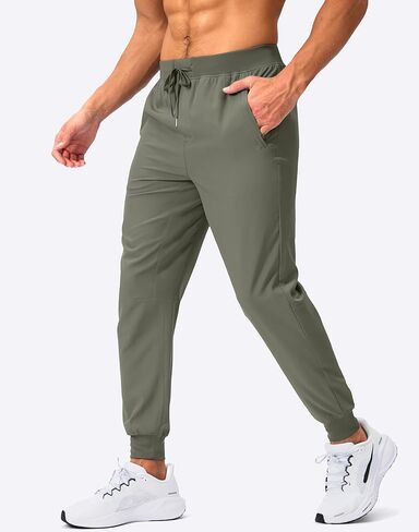 Pudolla Mens Joggers with Zipper Pockets Lightweight Sweatpants Workout Athletic Pants for Gym Running Golf in Saudi Arabia