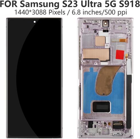 A-MIND OLED Screen Replacement for Samsung Galaxy S23 Ultra/S23 Ultra 5G SM-S918U S918A S918W LCD Display Touch Screen Digitizer Assembly with Frame(US Version,Support Fingerprint) (Lavender) in Saudi Arabia