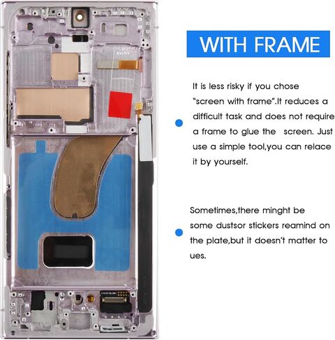 A-MIND OLED Screen Replacement for Samsung Galaxy S23 Ultra/S23 Ultra 5G SM-S918U S918A S918W LCD Display Touch Screen Digitizer Assembly with Frame(US Version,Support Fingerprint) (Lavender) in Saudi Arabia