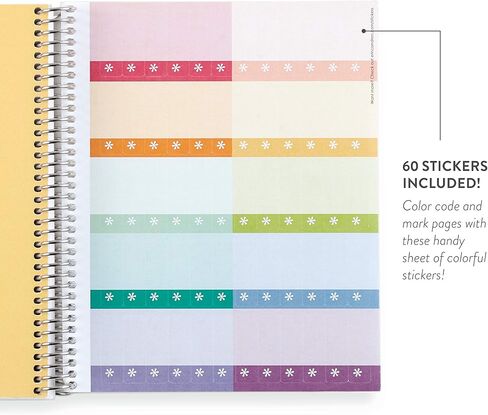 Erin Condren 8.5" X 11" Spiral Bound Productivity Notebook - Kaleidoscope Colorful, 160 Lined Page & To Do List Organizer Notebook, 80Lb Thick Paper, Stickers Included in Saudi Arabia