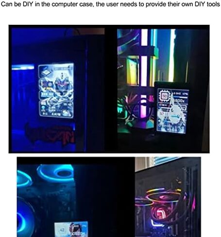 3.5in Computer Temp Monitor, IPS Full View Temperature Display, USB Mini Screen for AIDA64 PC CPU RAM, Plug and Play (Black) in Kuwait