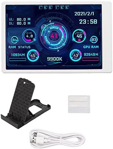 3.5in Computer Temp Monitor, IPS Full View Temperature Display, USB Mini Screen for AIDA64 PC CPU RAM, Plug and Play (Black) in Kuwait