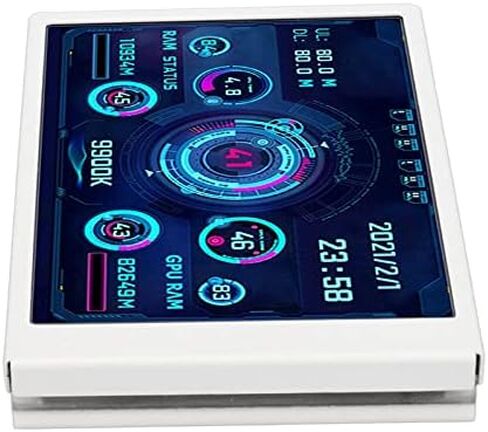 3.5in Computer Temp Monitor, IPS Full View Temperature Display, USB Mini Screen for AIDA64 PC CPU RAM, Plug and Play (Black) in Kuwait