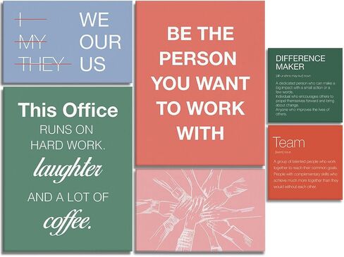 YEOION Office Inspirational Wall Art,Teamwork Canvas Wall Art for Office,Motivational Office Wall Decor,Positive Quotes Wall Decor for Office in Saudi Arabia