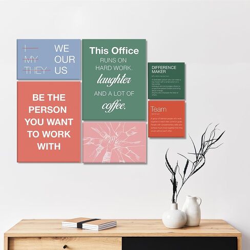 YEOION Office Inspirational Wall Art,Teamwork Canvas Wall Art for Office,Motivational Office Wall Decor,Positive Quotes Wall Decor for Office in Saudi Arabia