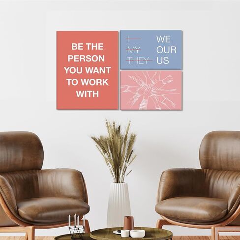 YEOION Office Inspirational Wall Art,Teamwork Canvas Wall Art for Office,Motivational Office Wall Decor,Positive Quotes Wall Decor for Office in Saudi Arabia