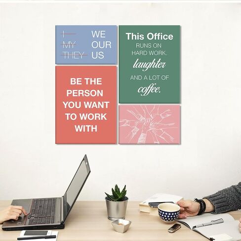 YEOION Office Inspirational Wall Art,Teamwork Canvas Wall Art for Office,Motivational Office Wall Decor,Positive Quotes Wall Decor for Office in Saudi Arabia